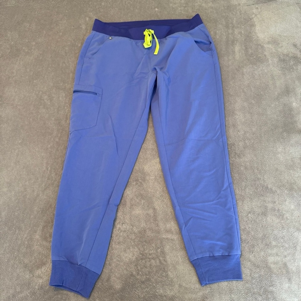 Figs Technical Collection Pants in Blue with Neon Accents
